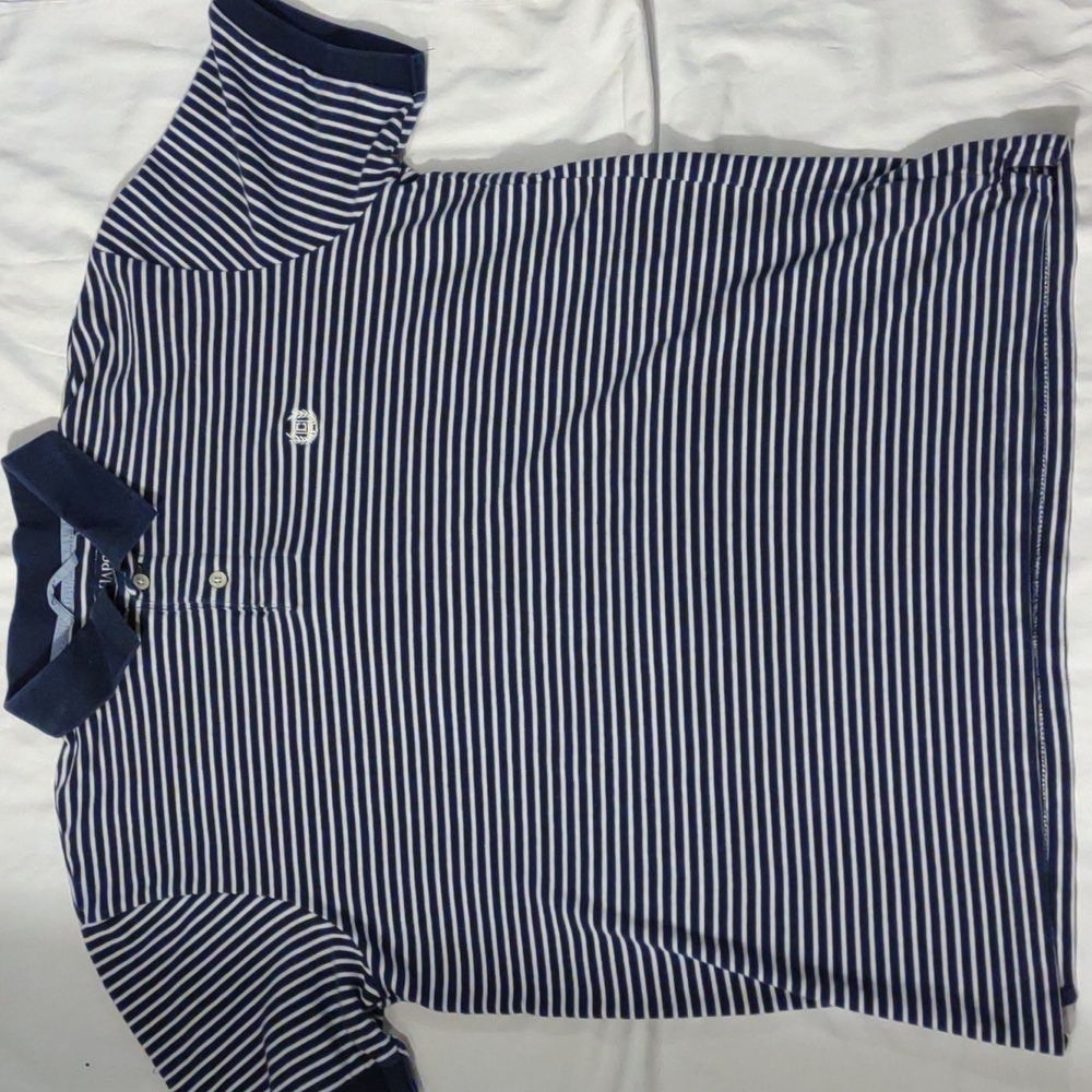 CHAPS BLUE & WHITE STRIPE POLO SHIRT